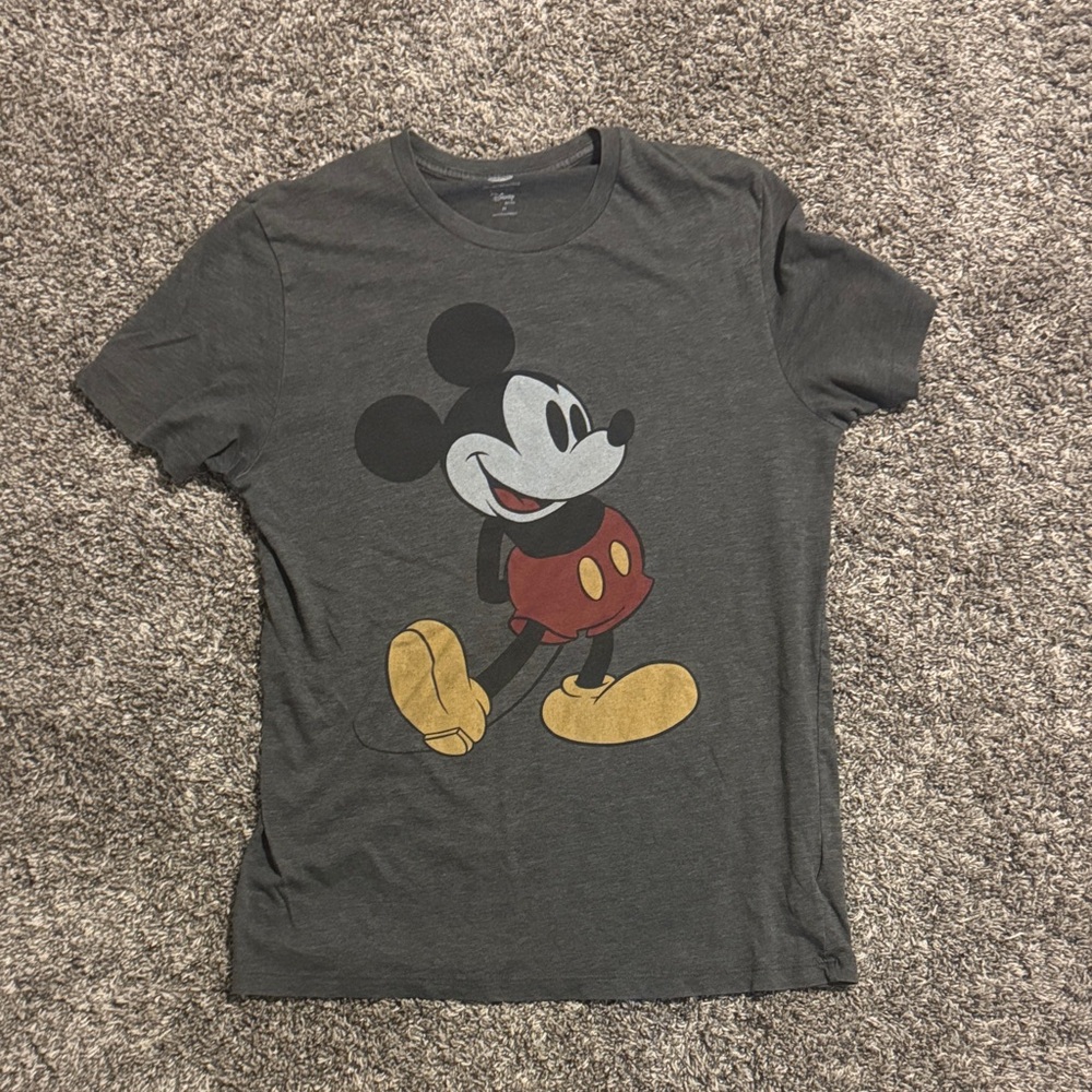 Disney Gray Mickey Mouse Short Sleeve Tee